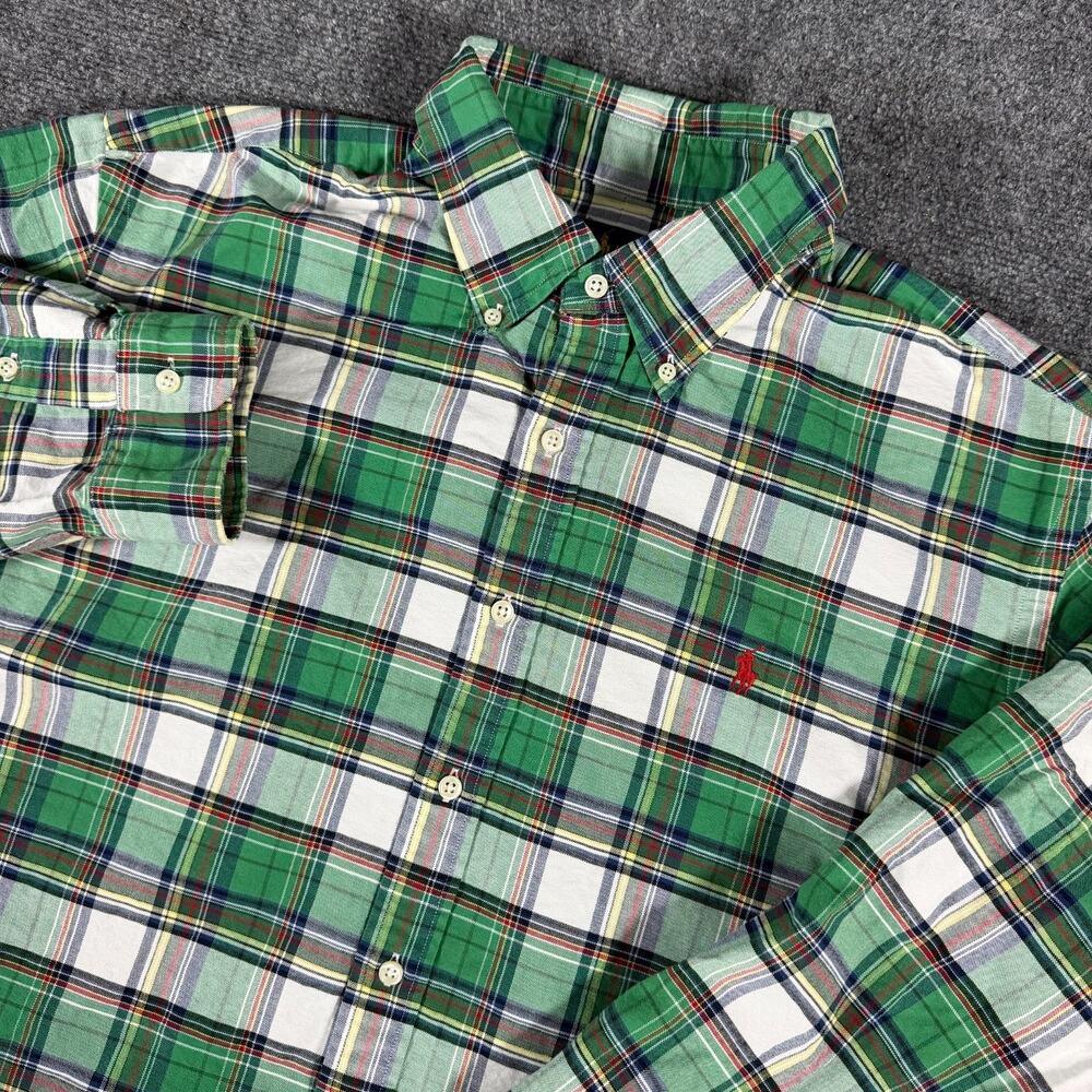 Ralph Lauren Shirt Mens 2XL Green Plaid Custom Fit Button Down LS Pony Preppy